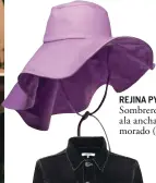  ??  ?? REJINA PYO Sombrero de ala ancha en morado (295 €).