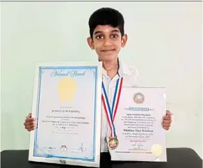  ?? ?? Bravo: roshan is a title holder in both the Malaysia book of records and the Kids World records.