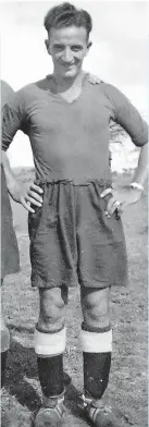  ??  ?? Keen footballer John in Army days