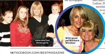  ??  ?? Jane and her three girls With good pal Barbara Windsor