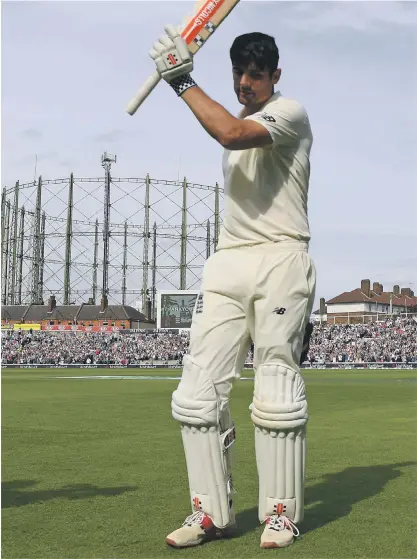  ??  ?? Alastair Cook became the fifth player in history to score a century in both the first and last Tests of his career