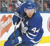  ?? PHOTO AFP ?? Morgan Rielly a amassé quatre mentions d’aide en une période, hier soir..