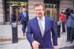  ?? AL DRAGO/BLOOMBERG ?? Paul Manafort, former campaign manager for Donald Trump, exits from federal court in Washington earlier this week.