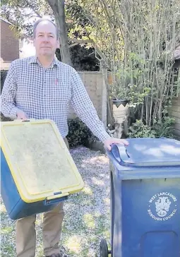  ?? Our West Lancashire Cllr Adrian Owens believes that the charge for a bin is unjust and that people complainin­g about it are yet to receive a reply three weeks on ??