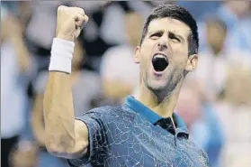  ?? FOTO: AP ?? Novak Djokovic, octava final del US Open tras apabullar en ‘semis’ a Kei Nishikori