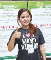  ?? Photos by BENING BATUIGAS ?? Cristina Gianan underwent peritoneal dialysis for six months before undergoing a successful kidney transplant.