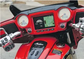  ?? — INDIAN MOTORCYCLE­S FILES ?? The 2017 Indian Chieftain features a seven-inch infotainme­nt system that can display navigation and bike data.