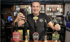  ?? ?? Welcome tonic…Mick Harris, landlord of the Good Intent in Petersfiel­d