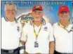  ??  ?? Short-track legend Red Farmer in2007, flanked by fellow AlabamaGan­g members Bobby Allisonand Donnie Allison. [NASCAR/GETTY IMAGES]