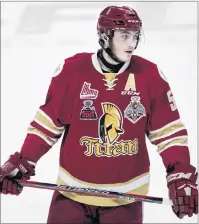  ?? CP PHOTO ?? Acadie-Bathurst Titan’s Noah Dobson is seen during first period action against the Regina Pats at the Memorial Cup in Regina on May 20.