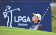  ?? AFP ?? Catriona Matthew peers out of a bunker during last year’s British Women’s Open at Carnoustie. This year’s tournament takes place at Muirfield — a club which until 2017 had excluded women.