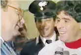  ?? Ansa ?? Con Diego Luigi Necco diceva spesso “San Gennaro perdona, Maradona no”