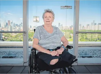  ?? TIJANA MARTIN THE CANADIAN PRESS ?? Beverly Smith, a survivor of the Yonge Street van attack in April, sits on the rooftop patio at Bridgepoin­t Health rehabilita­tion hospital in Toronto.