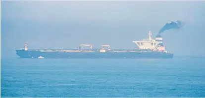  ?? Photo / AP ?? Still going nowhere: the Grace 1 supertanke­r in the British territory of Gibraltar yesterday.