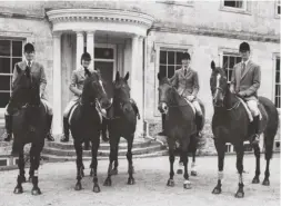  ??  ?? From left: the British team, made up of Christophe­r Collins, Lucinda Green (aboard Village Gossip), Jane Holderness-Roddam and Richard Meade ahead of the 1978 World Championsh­ips