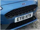  ??  ?? New ST gets an enlarged radiator grille and a bigger lower air dam than the old model, although the mesh pattern isn’t unlike what you’ll find on a lowlier Fiesta St-line or Active.