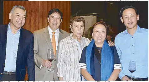  ??  ?? Ricky Recto, Sen. Ralph Recto, Maurice Arcache, Vivian Yuchengco and Ricardo Po