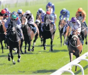  ??  ?? The James Doyle-ridden Visitant (front right) wins the Ice & Easy Frozen Alcoholic Slushies Stakes at York yesterday