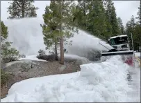  ?? Courtesy photos
/ Caltrans District 10 ?? Caltrans District 10 workers based in Long Barn began clearing Highway 108 toward Sonora Pass on Monday. The photos above show Caltrans District 10 workers on Highway 108 on Monday.