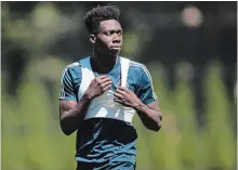  ?? CANADIAN PRESS FILE PHOTO ?? Bayern Munich-bound Alphonso Davies is one of five teenagers summoned for Canada’s CONCACAF Nations qualifying game.