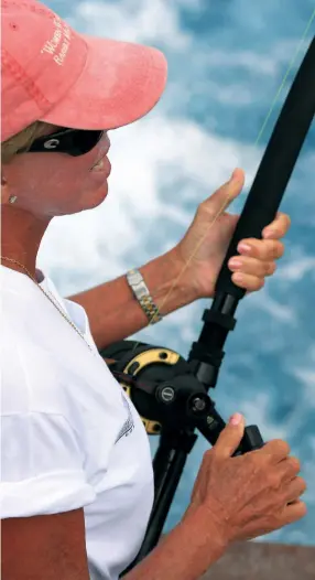  ??  ?? When not running her charitable tournament­s, Vernon still fishes as often as possible, preferring to target billfish exclusivel­y on light tackle.