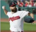  ?? TONY DEJAK — THE ASSOCIATED PRESS ?? Corey Kluber delivers in the first inning against the Yankees on July 12 at Progressiv­e Field.