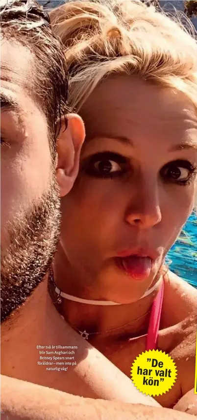  ??  ?? Efter två år tillsamman­s blir Sam Asghari och Britney Spears snart föräldrar – men inte på naturlig väg!