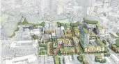  ?? GOODY CLANCY ?? A consultant’s rendering of how a fully redevelope­d Bushnell South could look in the future.