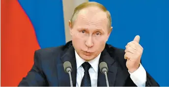  ??  ?? Vladímir Putin, presidente de Rusia, afirmó no tener días malos, porque “no es mujer”.