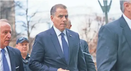  ?? JACK GRUBER/USA TODAY ?? Hunter Biden, shown here Feb. 28, is charged with falsely filling out a federal form denying he was addicted to any narcotics and with knowingly possessing the revolver despite the restrictio­ns against people addicted to drugs.