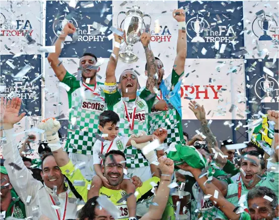  ??  ?? Floriana ended the 2016/17 season on a high after claiming the FA Trophy, beating eternal rivals Sliema Wanderers. Floriana inflicted the damage with an early goal by defender Enzo Ruiz and another in added time through substitute Clyde Borg in a...