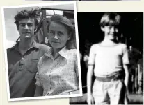  ??  ?? ON TOP OF THE WORLD: Ranulph on Everest in 2008, with first wife Ginny in 1971, left, and as a boy in South Africa, above