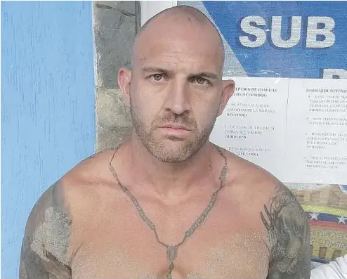  ?? CICPC / THE CANADIAN PRESS FILES ?? Steven Skinner is shown after being arrested in El Yaque, on Margarita Island in Venezuela, in this recent police handout photo posted on Twitter. Skinner is facing second-degree murder charges in Nova Scotia.