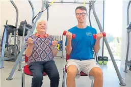  ??  ?? Family affair: Betty working out with grandson Jamie.