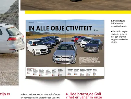  ??  ?? De Golf 7 begint zijn testzegeto­cht met een overwinnin­g in Auto Review 1/2013.