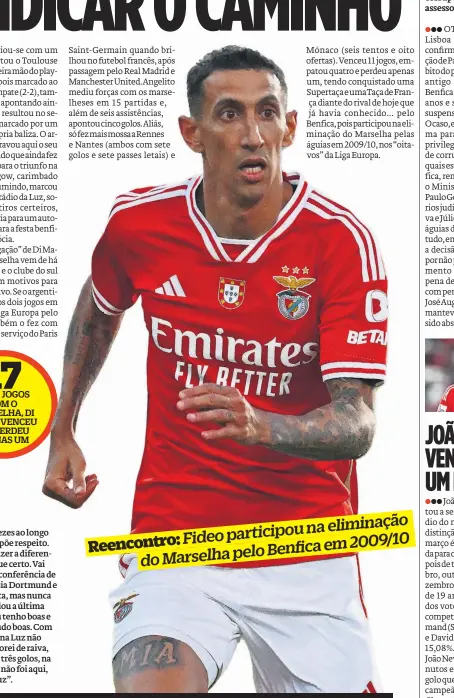  ?? ?? Reencontro: Fideo participou na eliminação Benfica em 2009/10 do Marselha pelo