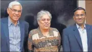  ?? PTI PHOTO ?? Members of BCCI’s Committee of Administra­tors (from left) exn CAG Vinod Rai, former cricketer Diana Edulji and IDFC managing director Vikram Limaye.