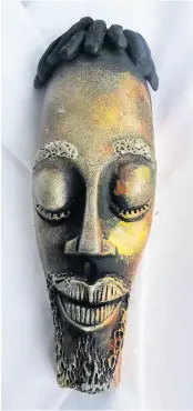  ??  ?? ‘Wakanda,’ a clay mask by Robert Campbell of Race Course, Clarendon.