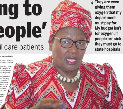  ?? Picture: BRIAN WITBOOI ?? NOT BACKING DOWN: Eastern Cape Social Developmen­t MEC Nancy Sihlwayi insists that the situation in Gauteng, where 94 mentally ill patients died, is not the same as her controvers­ial plan to move frail care patients to non-government organisati­ons