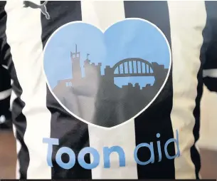  ??  ?? One of the Toon Aid Newcastle tops