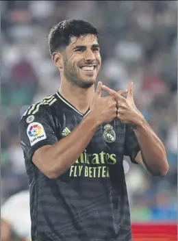  ?? Foto: getty ?? Marco Asensio celebrando un gol marcado al elche en Liga