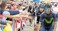  ??  ?? Nairo Quintana espera estar sólido en la etapa de hoy.