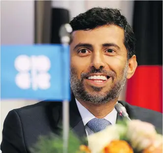  ?? RONALD ZAK/AP ?? “This is a major step forward,” says United Arab Emirates Energy Minister Suhail Mohamed al-Mazrouei, who is also president of the OPEC Conference, about the cartel’s move Friday to reduce output.