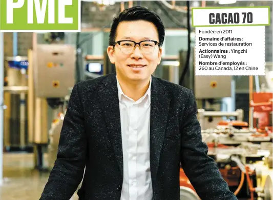  ?? PHOTO COURTOISIE, KELLY JACOB ?? Easy Wang est le cofondateu­r et VP de Cacao 70. Il a développé la première succursale selon le concept de Comptoir sucré.