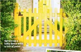  ??  ?? Spruce up a ta y fence with a lick of paint