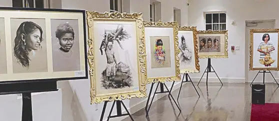  ??  ?? Some of the works featured during the exhibit titled Liwanag: A Journey Through the Philippine­s Way of Life.