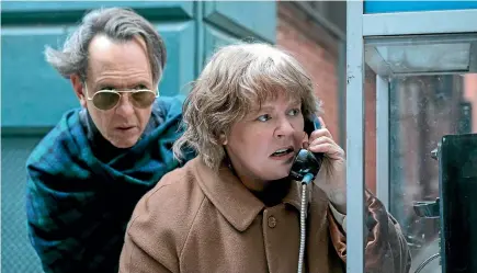  ??  ?? Richard E Grant and Melissa McCarthy completely own their roles in Can You Ever Forgive Me?