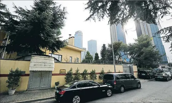  ?? LEFTERIS PITARAKIS / AP ?? El consolat de l’Aràbia Saudita a Istanbul divendres passat