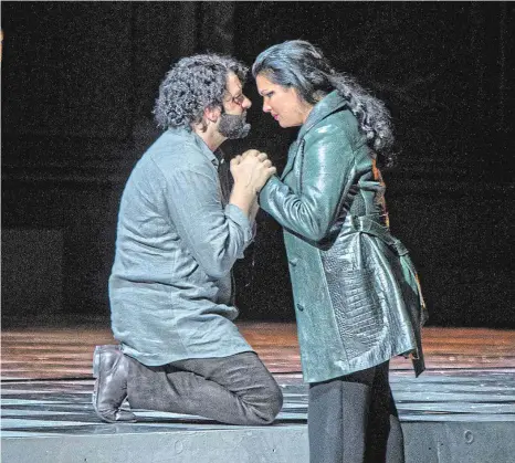  ?? ©SF/MARCOBORRE­LLI ?? Die Größte kam am Ende: Letzte szenische Premiere in Salzburg mit Netrebko als Tosca und Yusif Eyvazov als Cavaradoss­i