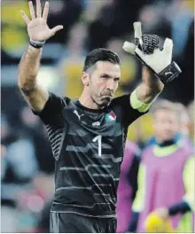  ?? FRANK AUGSTEIN THE ASSOCIATED PRESS ?? Italy goalkeeper Gianluigi Buffon announced his retirement last fall, but the national coach convinced him to stay a little longer.